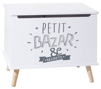 coffret blanc bois imprime, blanc