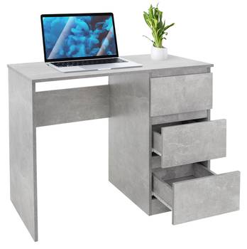 Bureau trois tiroirs 90x76x50 cm