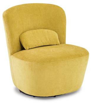 Fauteuil rond pivotant jaune - DAMIEN