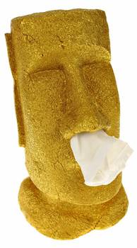 Moai Tissue Box Halter - Gold