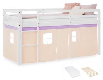 Hochbett mit Vorhang und Matratze 2960
