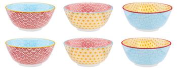 Kom PATTERN set van 6