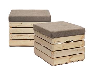 Sitzhocker mit Stauraum NATURE  2er Set