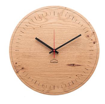 Horloge murale Akkuhrat oak round