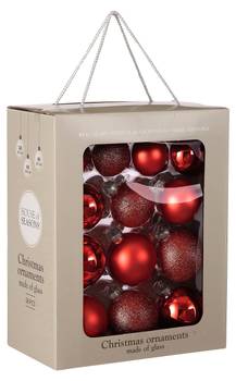 Weihnachtskugel Glass baubles 26er set
