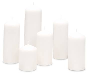 Glatte Stumpkerzen (6er Set)