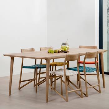 Gazzda Esstisch Fawn Massivholz Eiche 180x75x90 cm (BxHxT) Skandi für 6-8 Personen