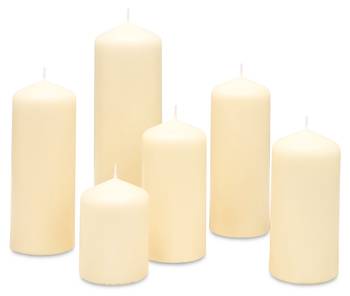 Glatte Stumpkerzen (6er Set)