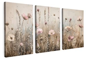 LEINWANDBILD Blumen 3er Set