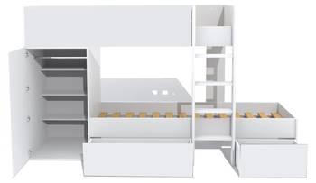 ETAGENBETT mit Schrank und Schubladen
