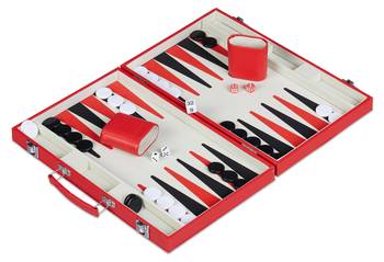 Roter Backgammon Koffer