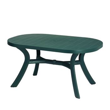 Best Freizeitmöbel Gartentisch Kansas Vollkunststoff Oval 145x72x95 cm (BxHxT) Grün Modern