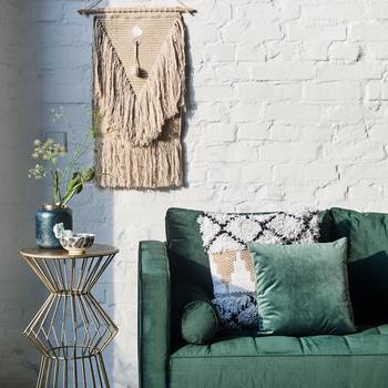 Eva Padberg Collection Kissen Vilamar Weiß/Gold 45x45 cm (BxH) Modern Baumwollstoff