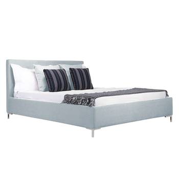 Studio Copenhagen Polsterbett Aralia I 160x200 cm Webstoff Hellgrau mit Bettkasten/Lattenrost