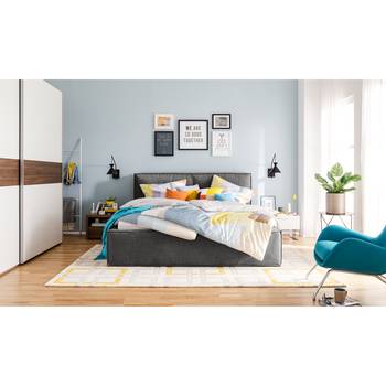 Polsterbett Kinx 160x200 cm Webstoff Anthrazit