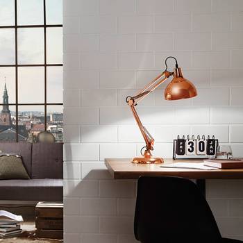 Eglo Schreibtischleuchte Borgillio Modern Kupfer Stahl 1-flammig E27 19x71x40 cm (BxHxT)