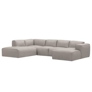 Studio Copenhagen Wohnlandschaft Hudson III 2-Sitzer Hellgrau Echtleder 325x71x231 cm (BxHxT) Skandi