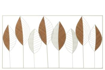 Wanddekoration Blätter Metall/Bambus Mix