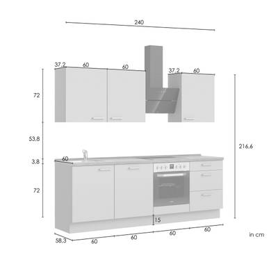 Küchenzeile High-Line Touch Variante C
