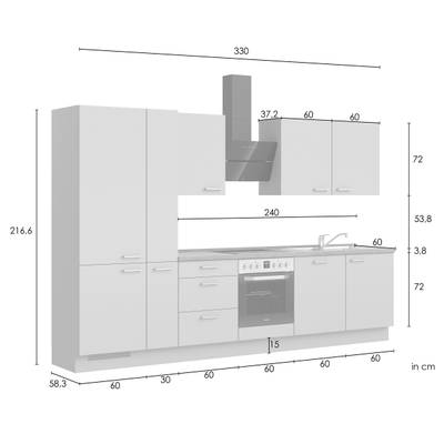 Küchenzeile High-Line Touch Variante C