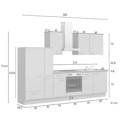 Küchenzeile Low-Line Touch Variante B