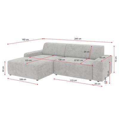 Ecksofa DELMU mit opt. Schlaffunktion