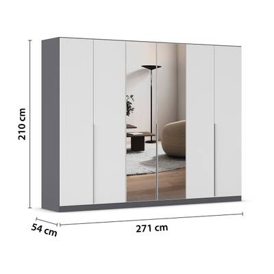 Drehtürenschrank Alabama - Grauspiegel B