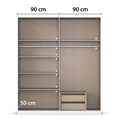 Drehtürenschrank Alabama - Grauspiegel B