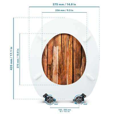 SANFINO ® Premium Abattant WC en bois avec frein de chute, qualité