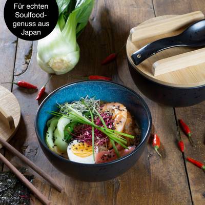 SOLID 4x Ramen Schüssel mit Deckel 600ml