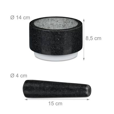 Mortier avec pilon en granit noir Ø 9,5 cm