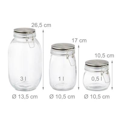 Set De 4 Bocaux En Verre De 0,5l