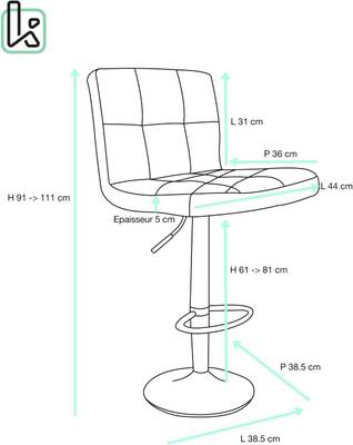 KAYELLES Chaise de bar SIVAN (Lot de 2)  Je commande !  home24