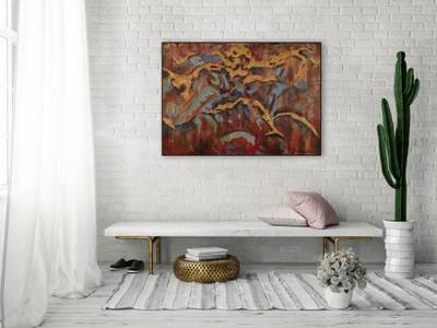 Acrylbild Handgemalt Nonfigurativ Ir