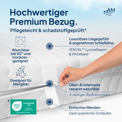 Premium Taschenfederkernmatratze 7-Zonen