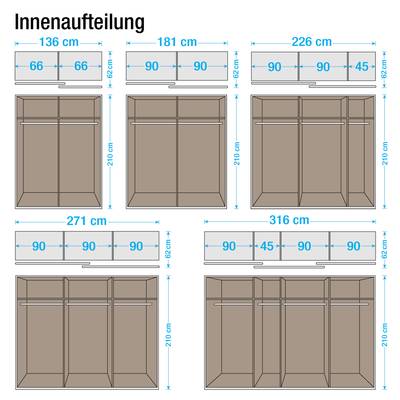 Schwebetürenschrank Quadra (mit Spiegel)