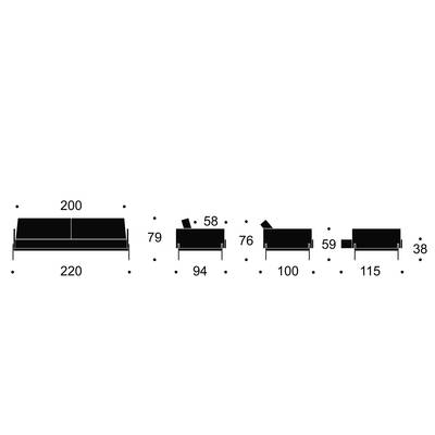 Schlafsofa Splitback Lauge