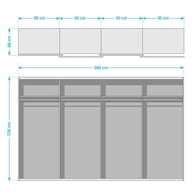 Schwebetürenschrank SKØP reflect+