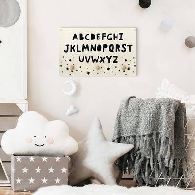 Kindergarderobe Alphabet mit Sternen