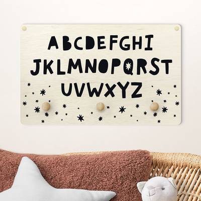 Kindergarderobe Alphabet mit Sternen