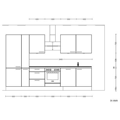 Küchenzeile High-Line Touch Variante C