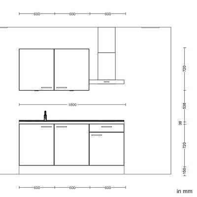 Küchenzeile Low-Line Touch Variante A