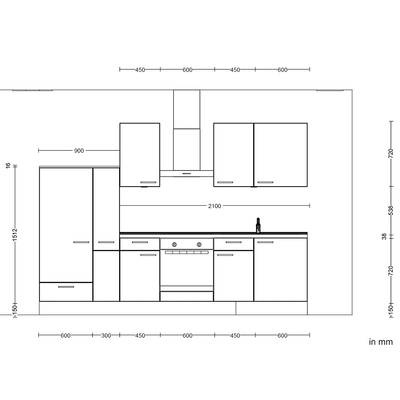 Küchenzeile Low-Line Touch Variante B