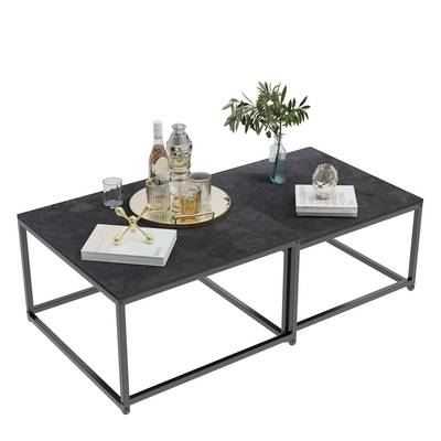 Couchtisch Satztisch schwarz (2er Set)