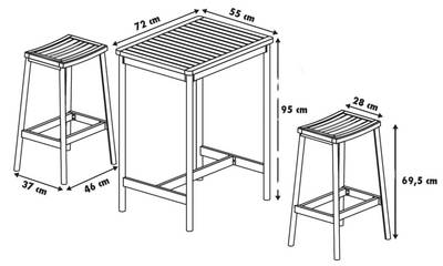 Barmöbel SALO 3-er Set