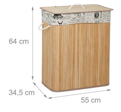 Lot De 2 Paniers Avec Couvercle linge 55cm Naturel - Panier à