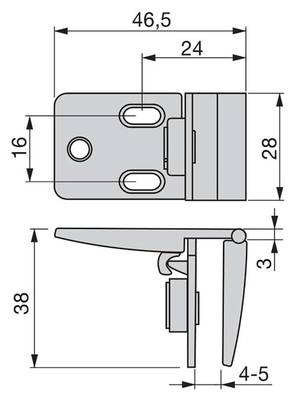 Home System Scharniere Für Glastüren - 26mm Durchmesser, Vernickelt - 2er Set