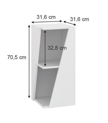 Étagère d'angle Benno blanc/chêne Vicco