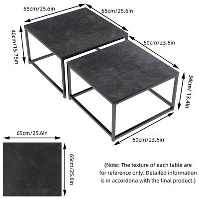 Couchtisch Satztisch schwarz (2er Set)