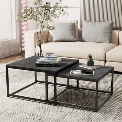 Couchtisch Satztisch schwarz (2er Set)